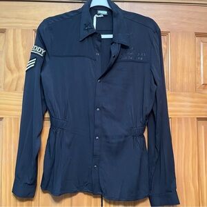 Freddy The Art Movement Black Snap Front Shirt Size Medium NWT